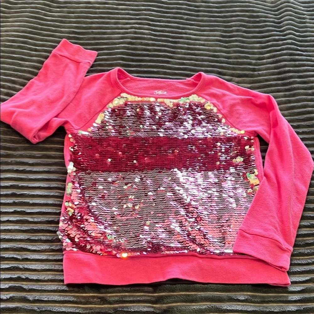 Justice pink sequin sweatshirt
